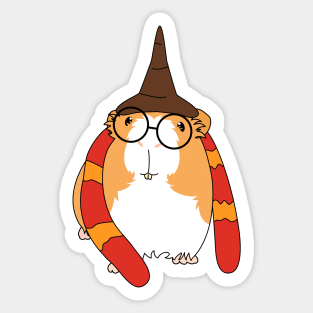 Guinea Pig Wizard Halloween Costume Sticker